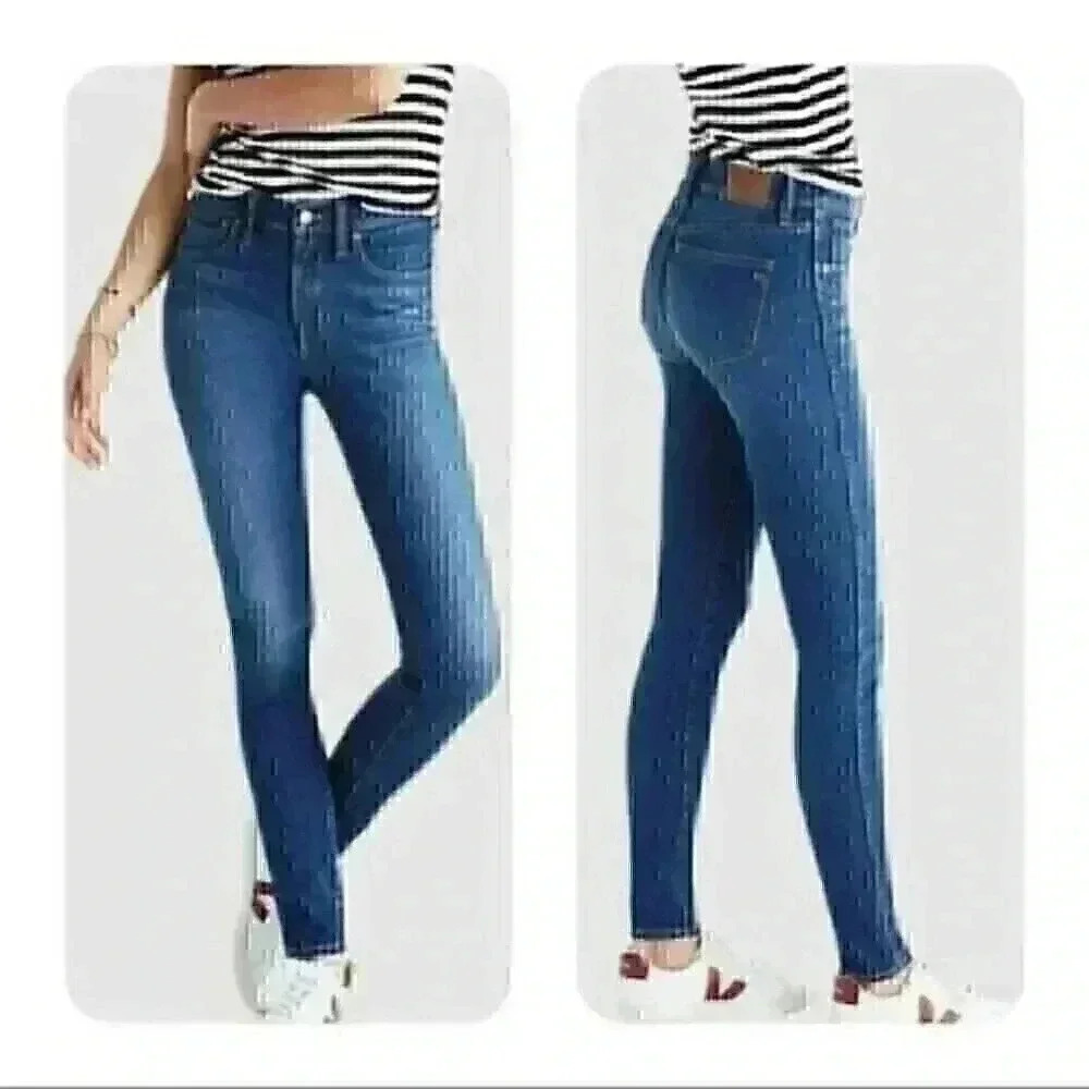 Madewell W24 Dark Wash Magic Pockets Skinny Jeans Clean Girl Minimalist Capsule